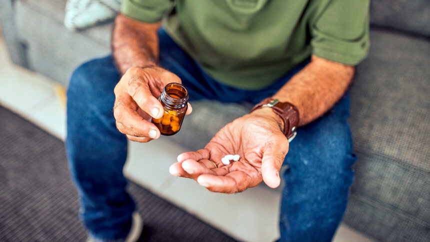 Prescription medication person hand