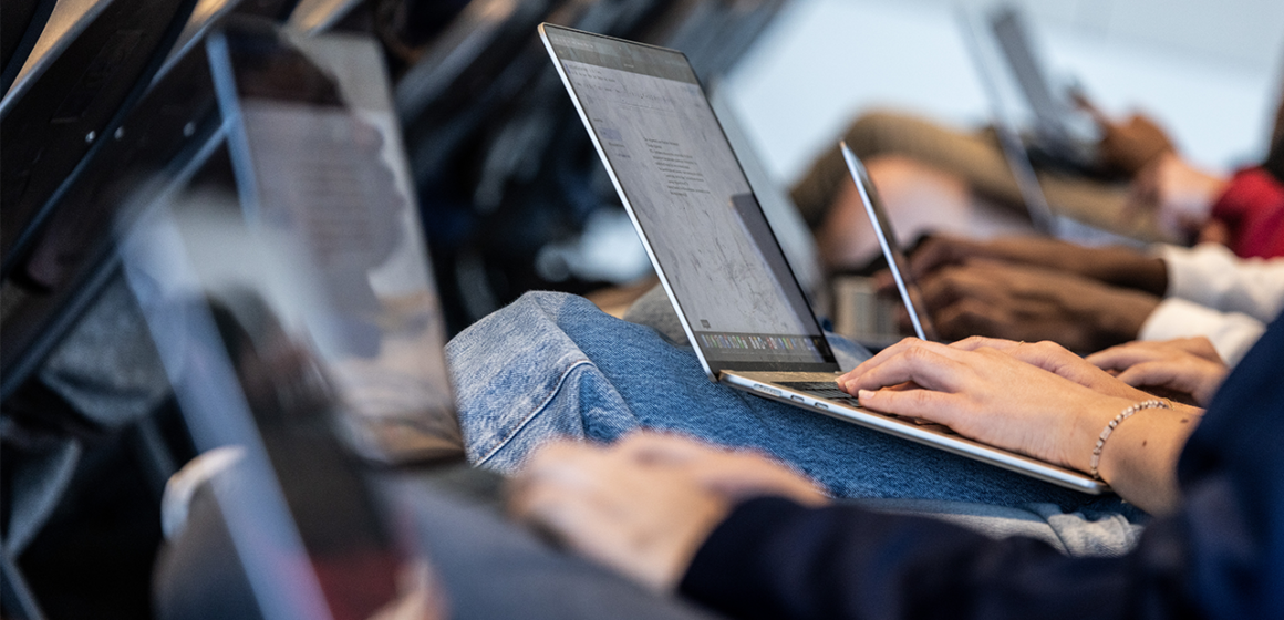 Students using tech