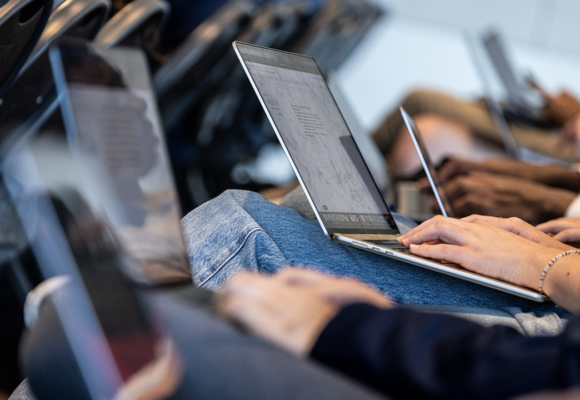 Students using tech