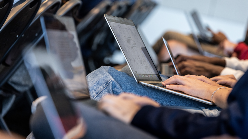 Students using tech