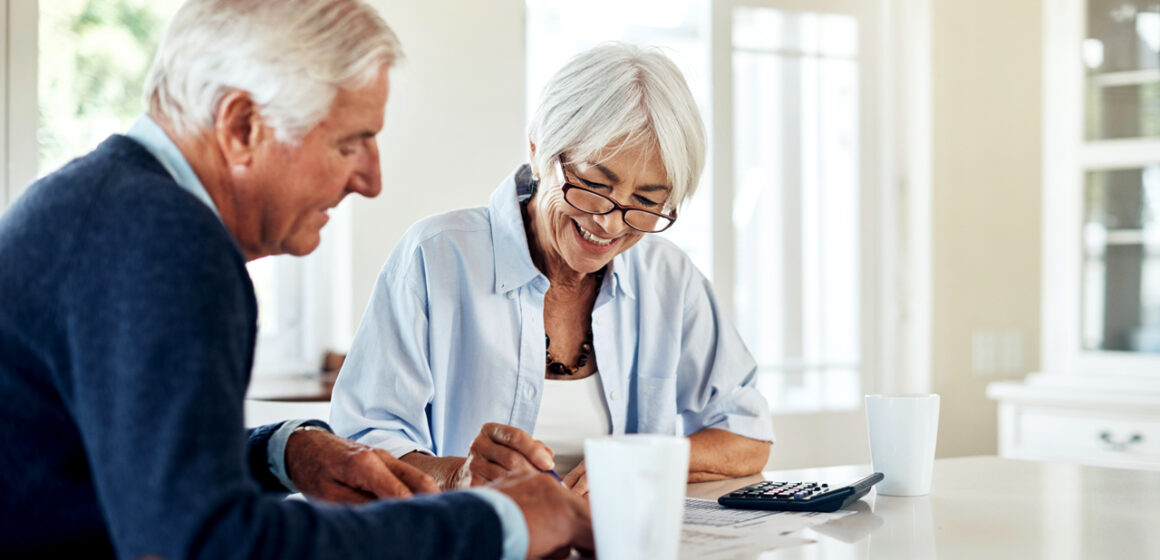 Older people money home table